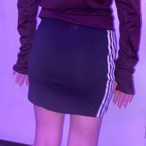 Adidas 3 Stripe Black Mini Skirt